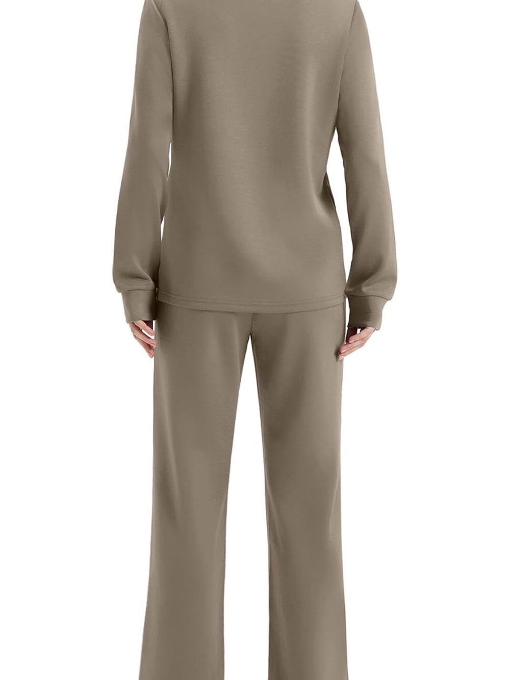 WIHOLL Women’s 2 Piece Lounge Outfit, Light Coffee MEDIUM - Picture 5 of 8